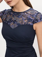 Sequined Waterfall Ruffle Dress