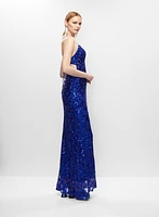 Robe ajustée avec broderies en paillettes
