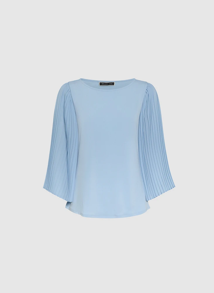 Pleated Flare Sleeve Top