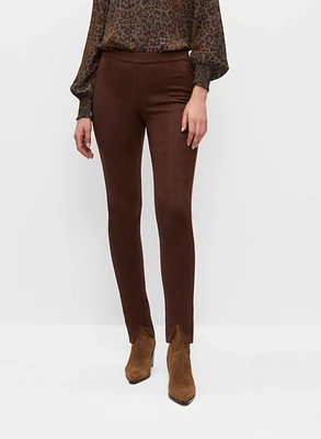 Pantalon étroit en faux suède