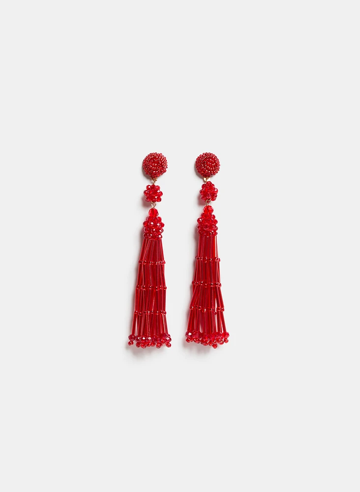 Beaded Tassel Earrings