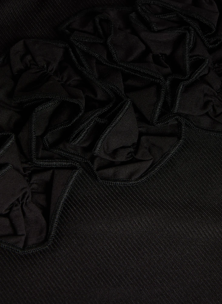 Ribbed Rosette Top