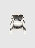 Striped Sequin Front Sweater