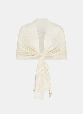 Sheer Leaf Motif Wrap