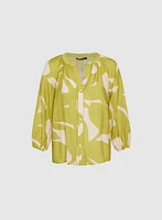 Printed Button-Down Blouse
