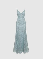 Robe-corset en dentelle scintillante