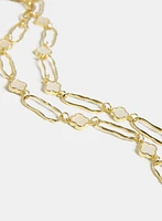 Wavy Oval & Clover Necklace