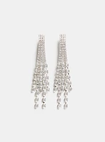 Cubic Zirconia Front Back Earrings