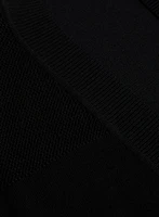Elbow Sleeve Openwork Knit Bolero