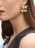Floral Hoop Earrings
