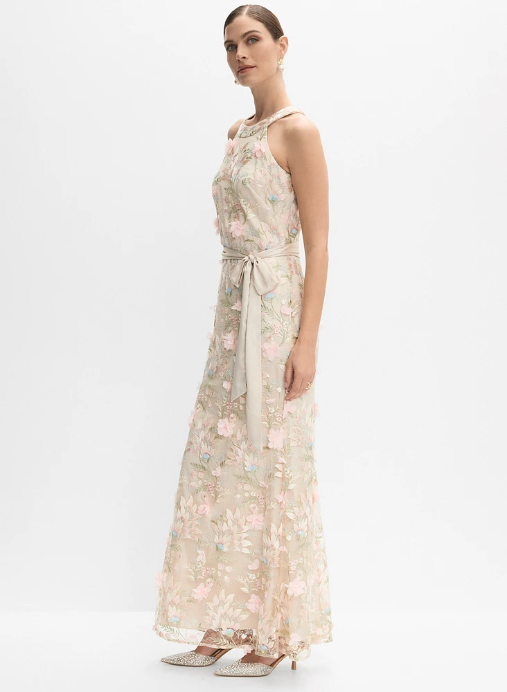 Floral Appliqué Dress