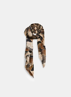 Foulard rectangulaire à motif floral