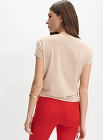 T-shirt à imprimé floral paillettes