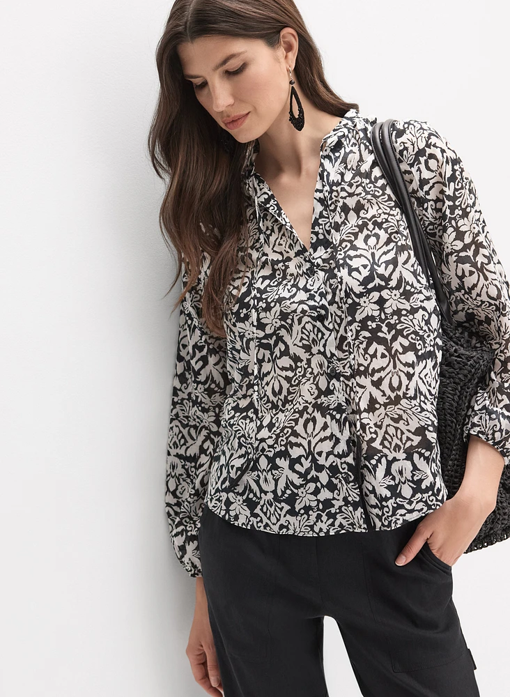 Mixed Print Blouse
