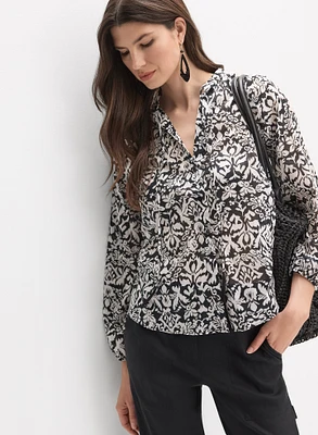 Mixed Print Blouse
