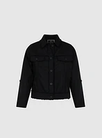 Veste à bordures effilochées