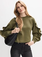 Ruffle Sleeve Sweatshirt