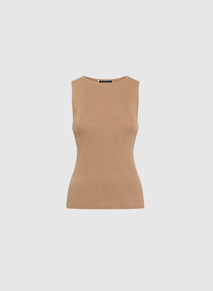 Pull scintillant sans manches
