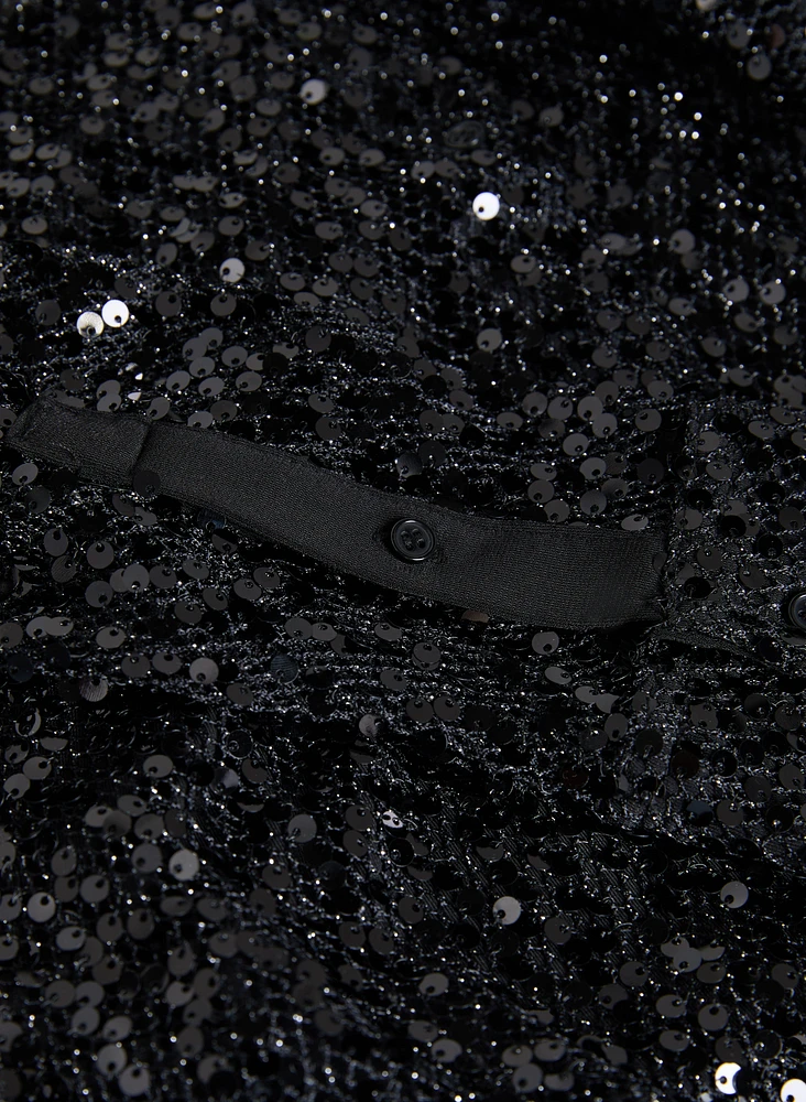 Haut à col polo paillettes
