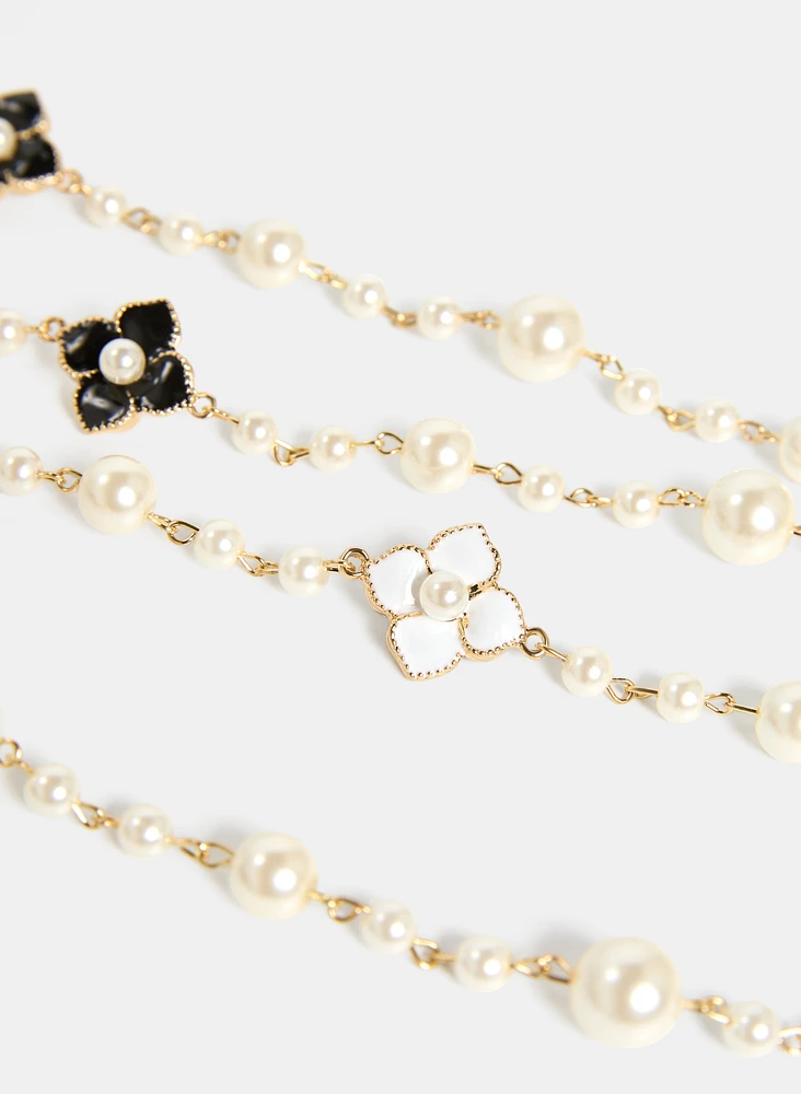 Pearl & Floral Necklace