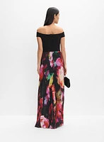 Floral Plissé Dress