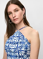 Scarf Print Hanky Hem Dress