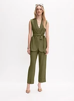 Pantalon à jambe droite écourtée