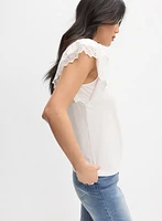 Crochet Flutter Sleeve Top