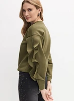 Ruffle Sleeve Sweatshirt