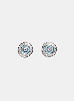 Cubic Zirconia Eye Earrings