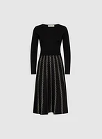 Mixed Jacquard Knit Dress