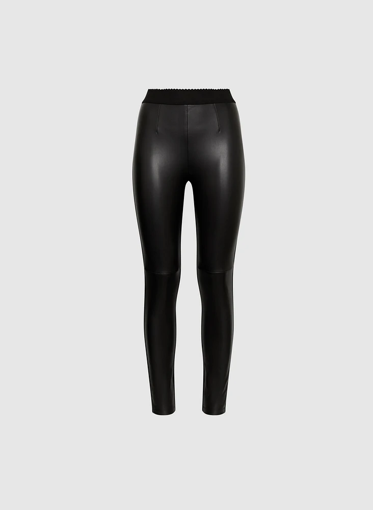 Pantalon Kayla à jambe droite en cuir végane