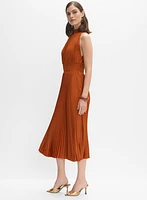 Plissé Satin Dress