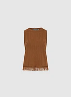 Fringe Hem Knit Tank Top