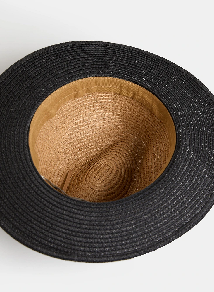 Chapeau en paille à deux tons