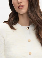 Fitted Metallic Button Cardigan
