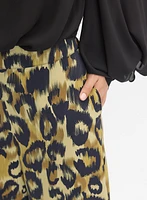 Leopard Print Wide-Leg Pants