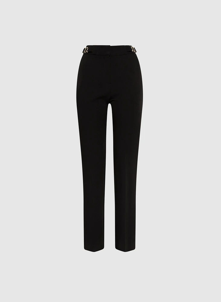 Lauren Ring Insert Straight-Leg Pants
