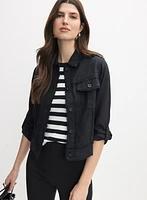 Veste à bordures effilochées