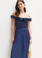 Ruffled Sleeveless Scoop Neck Top
