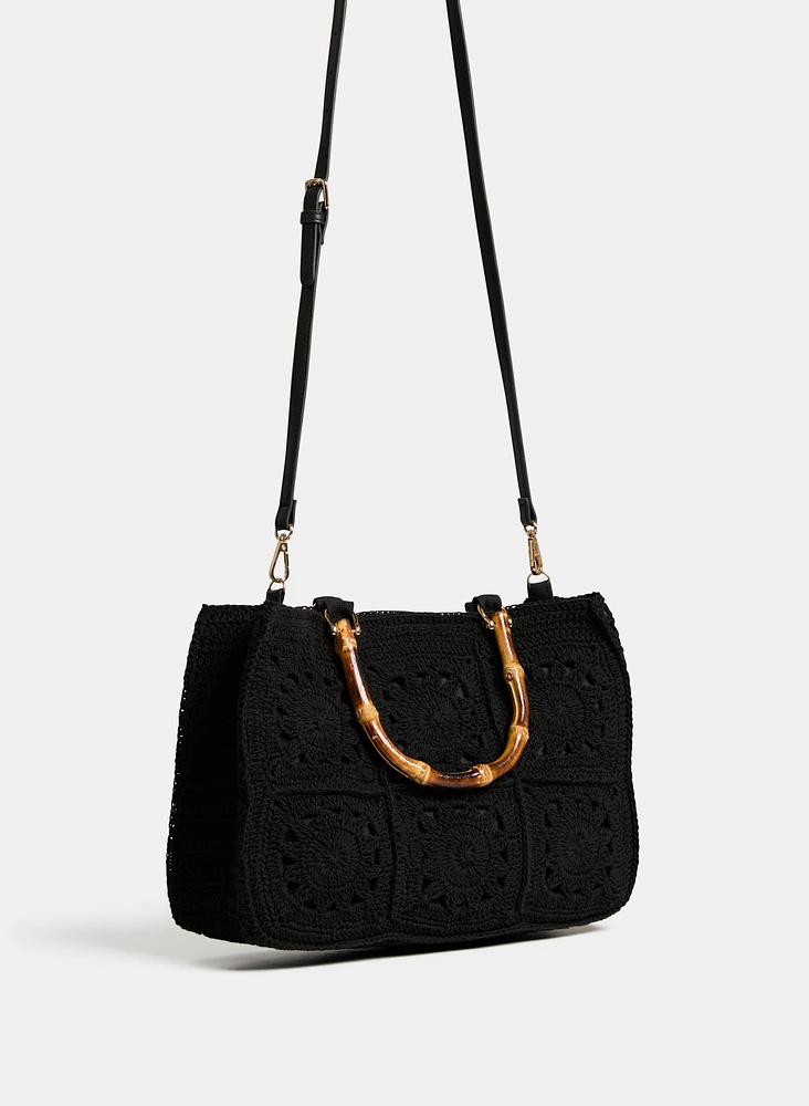 Sac à main à sangle en bambou