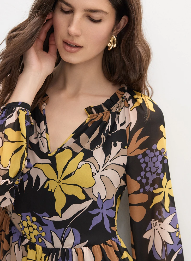 Tropical Chiffon Dress