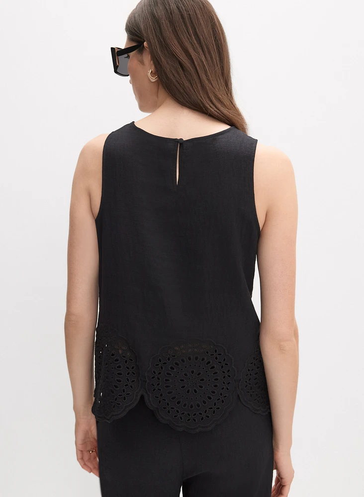 Embroidered Hem Blouse
