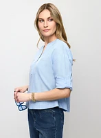 Blouse en lin avec poches à paillettes