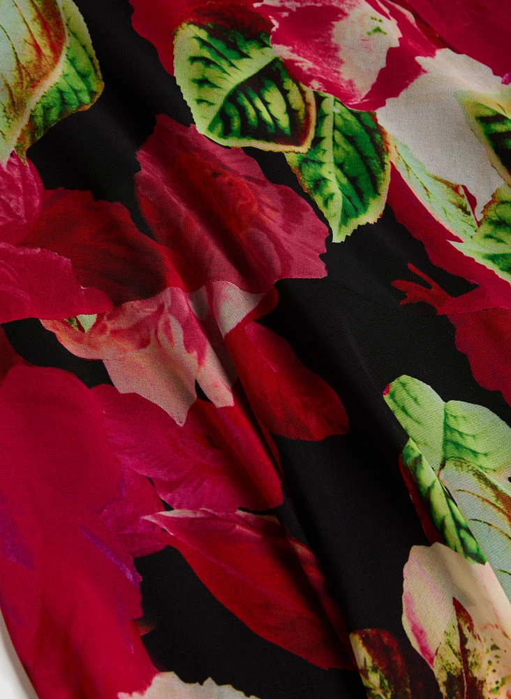 Robe florale en chiffon