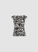 Graphic Floral Print Top