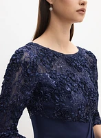 Robe à corsage en dentelle et paillettes