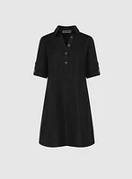 Linen-Blend Shirt Dress