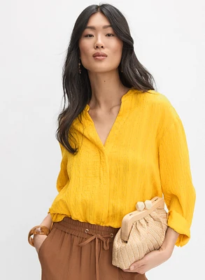 Rhinestone V-Neck Blouse