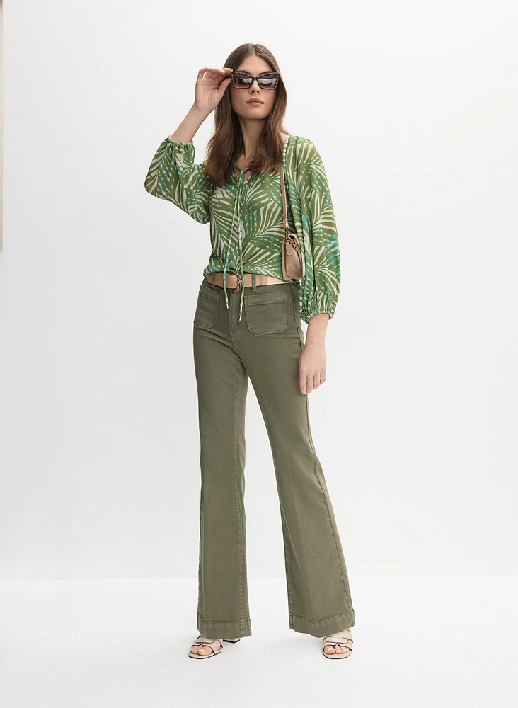 Blouse à motif de palmiers